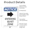 Signmission Entering Quiet Zone, 18 in W x Rectangle, Aluminum OS-2PACK-NS-A-1824-V-12096 - alternate 2